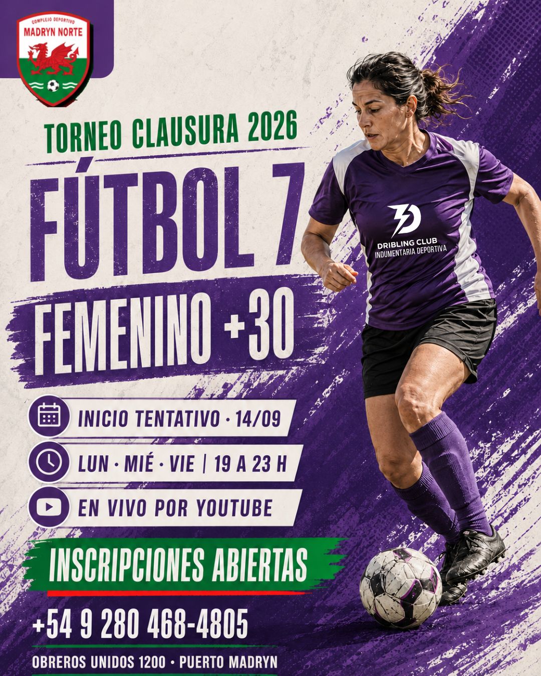 Torneo Clausura 2026 de Fútbol 7 Femenino +30 en Madryn Norte